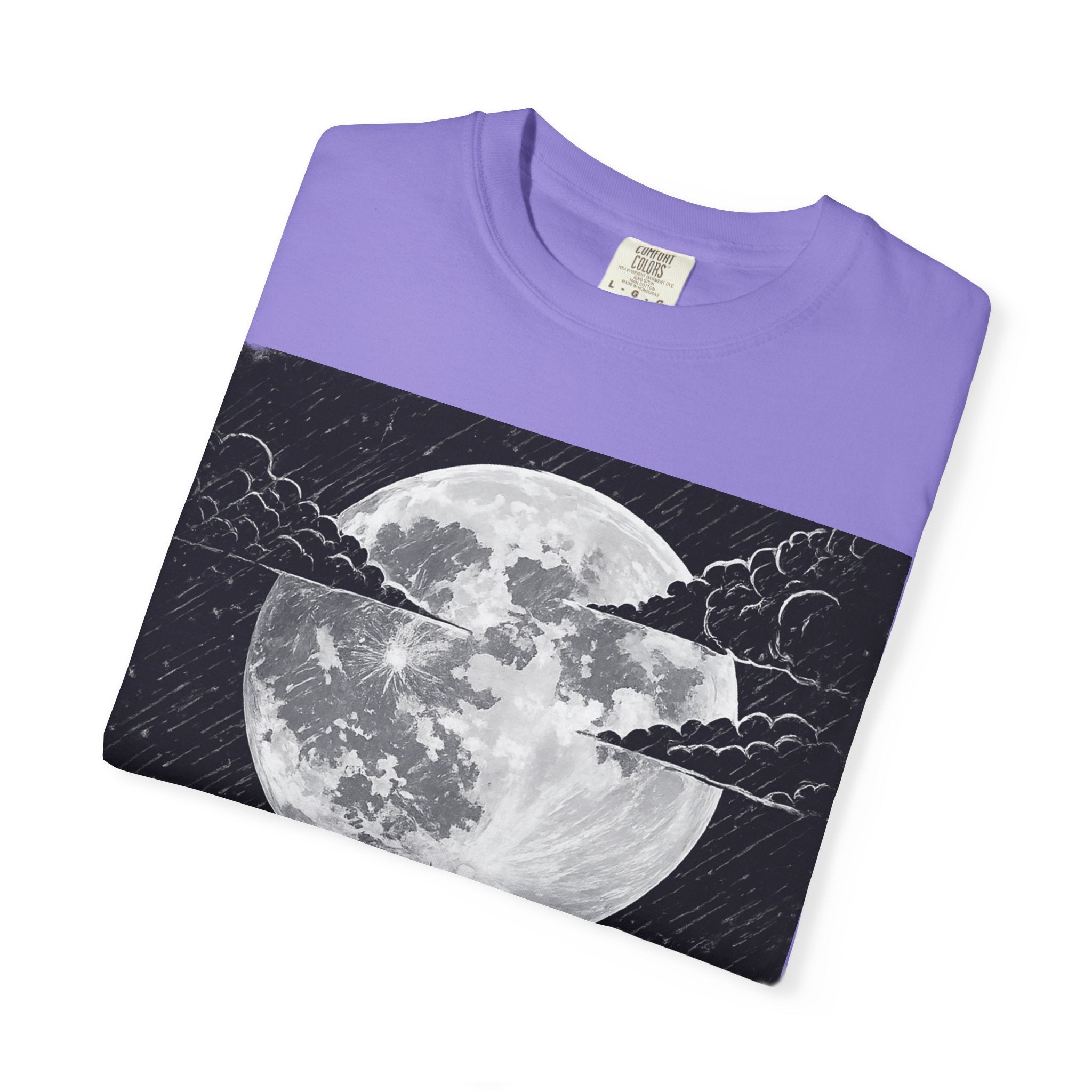Moonlit Valor Artistic Moon Graphic Tee