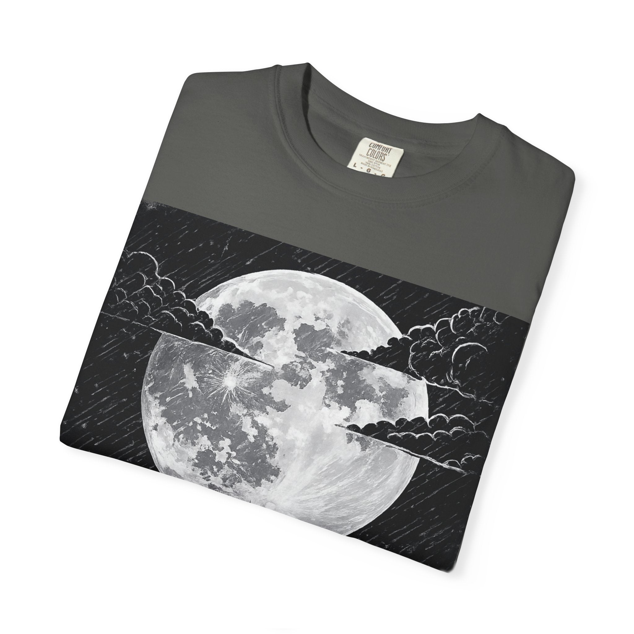 Moonlit Valor Artistic Moon Graphic Tee