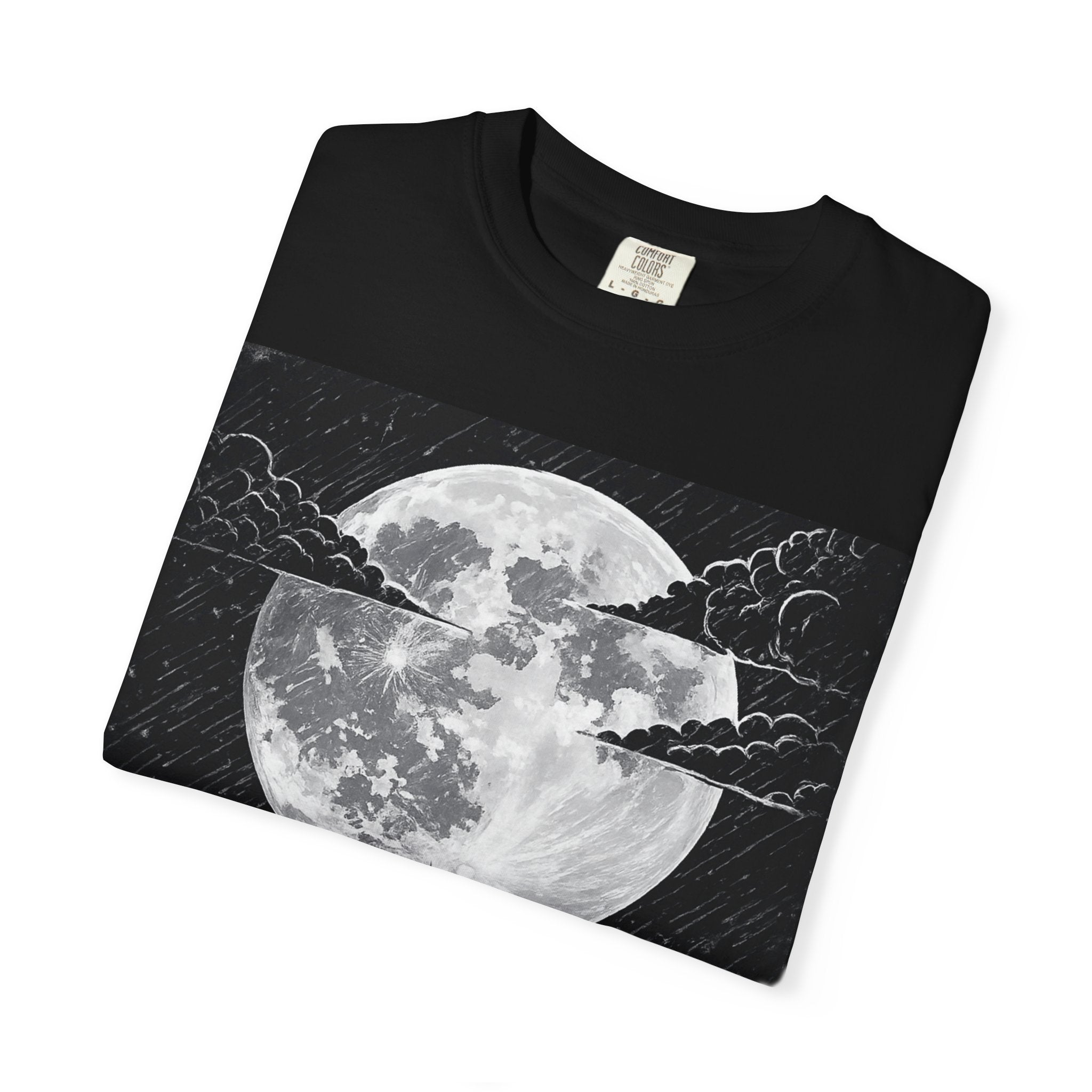 Moonlit Valor Artistic Moon Graphic Tee