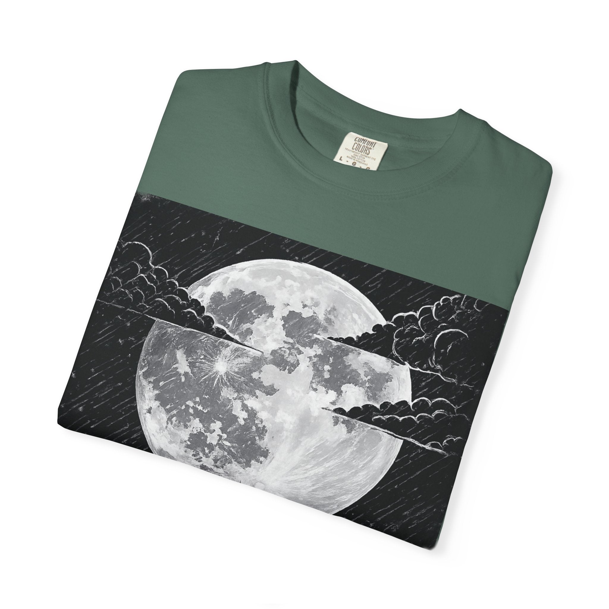Moonlit Valor Artistic Moon Graphic Tee