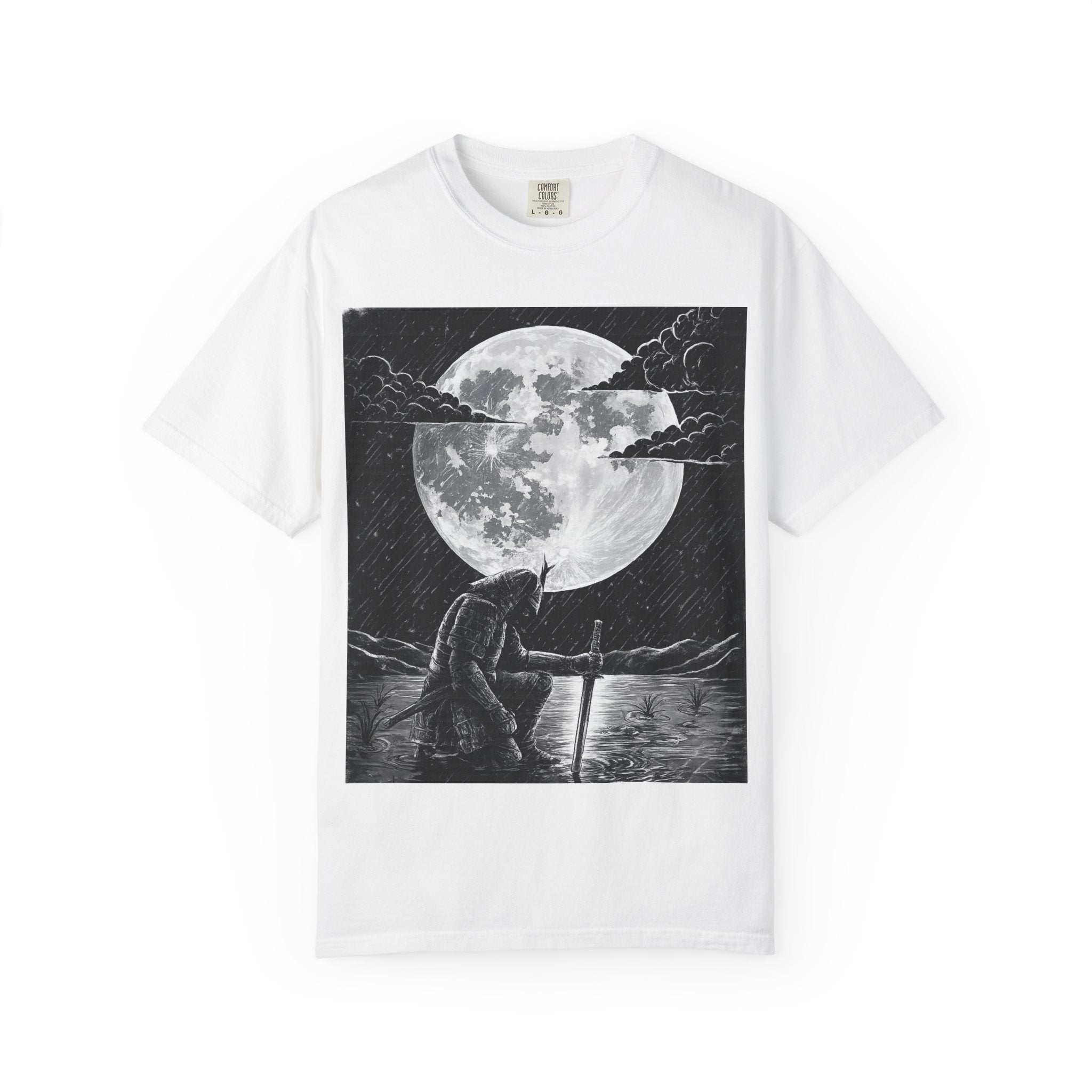 Moonlit Valor Artistic Moon Graphic Tee