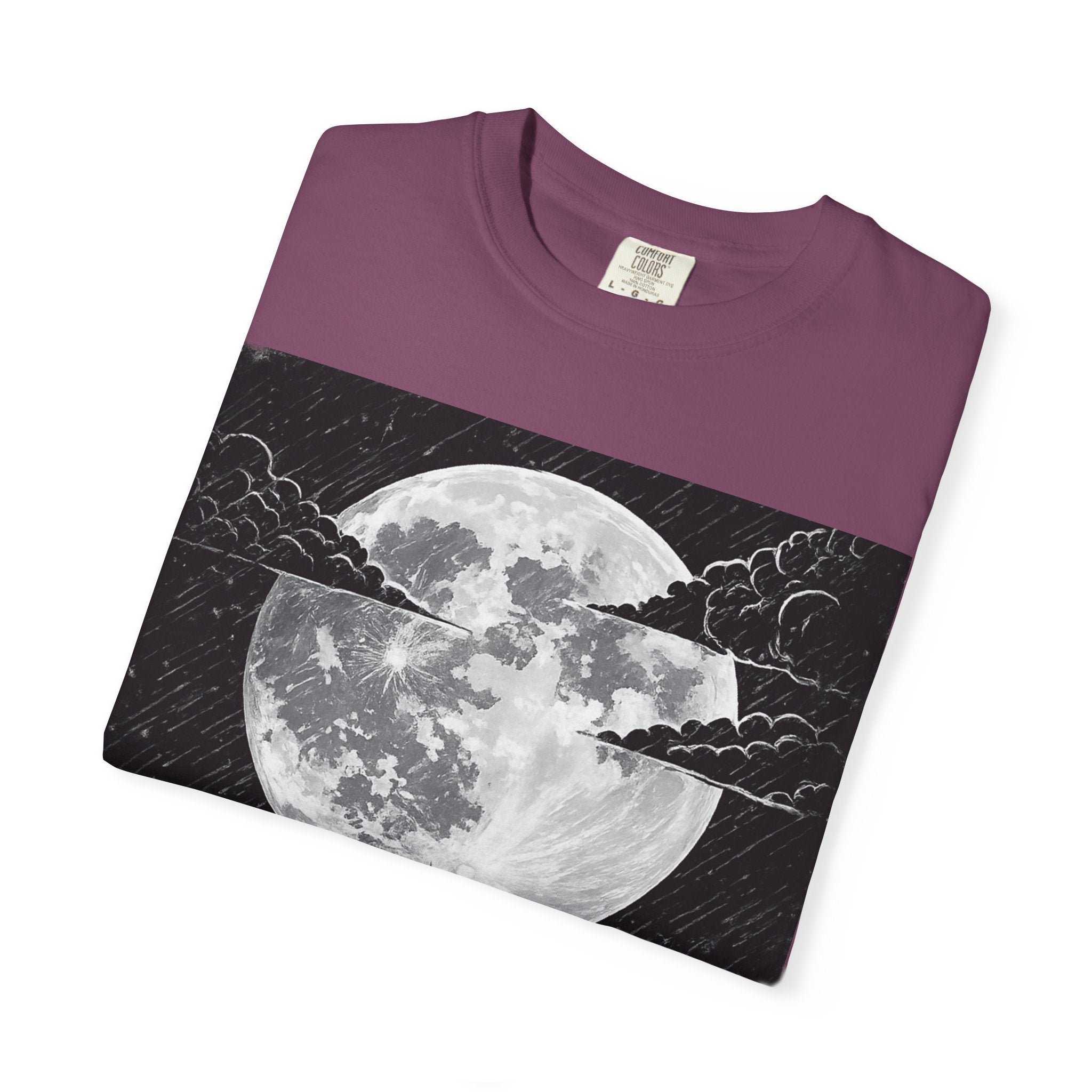 Moonlit Valor Artistic Moon Graphic Tee