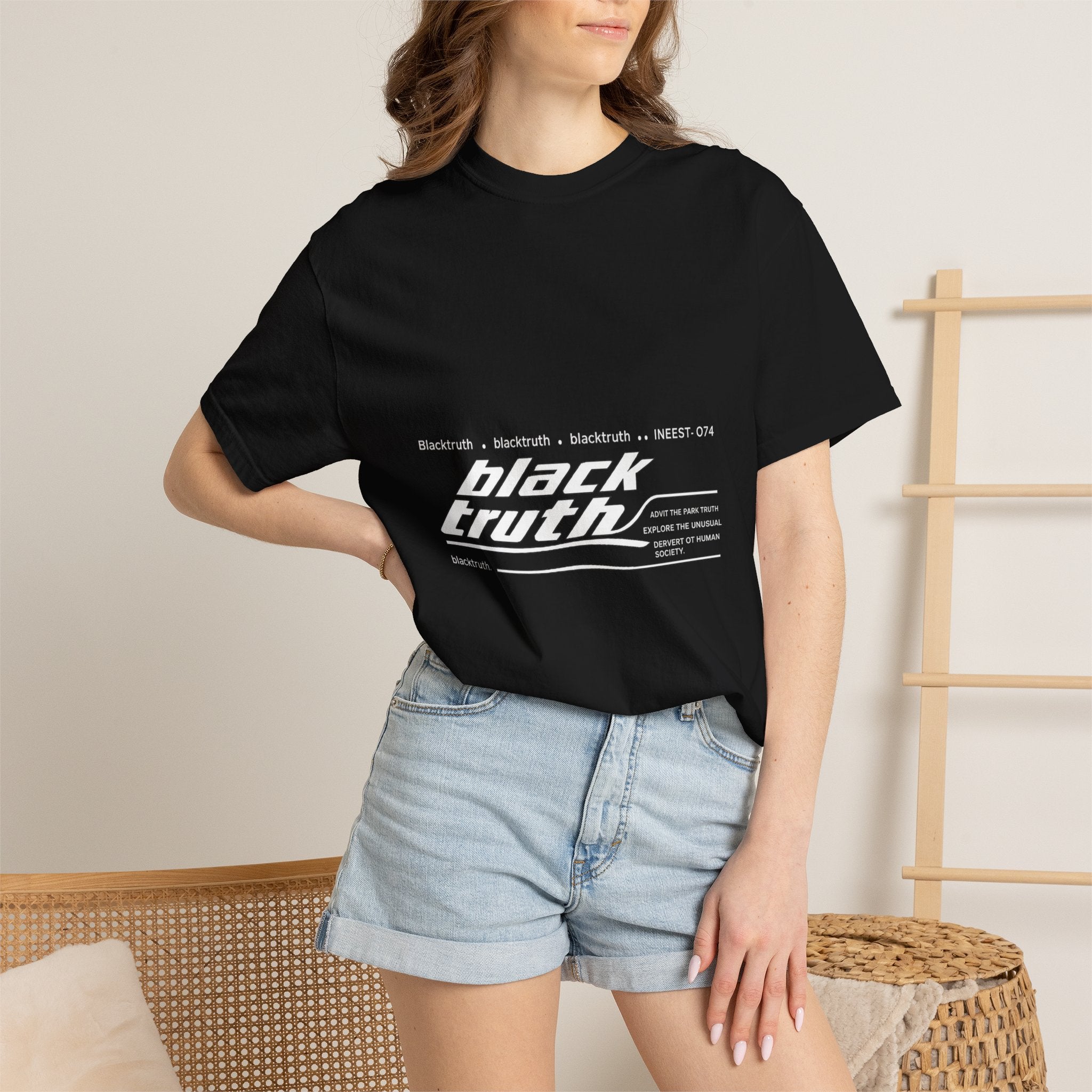 Black Truth Graphic T-Shirt — Retro Bold Logo Tee