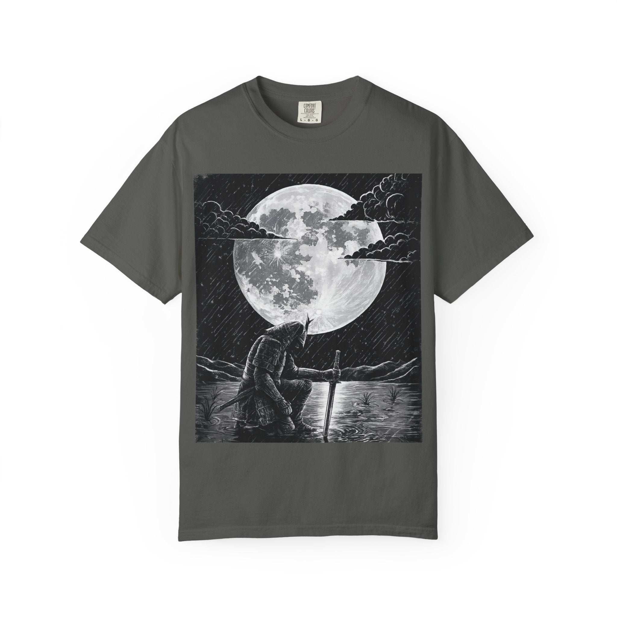 Moonlit Valor Artistic Moon Graphic Tee