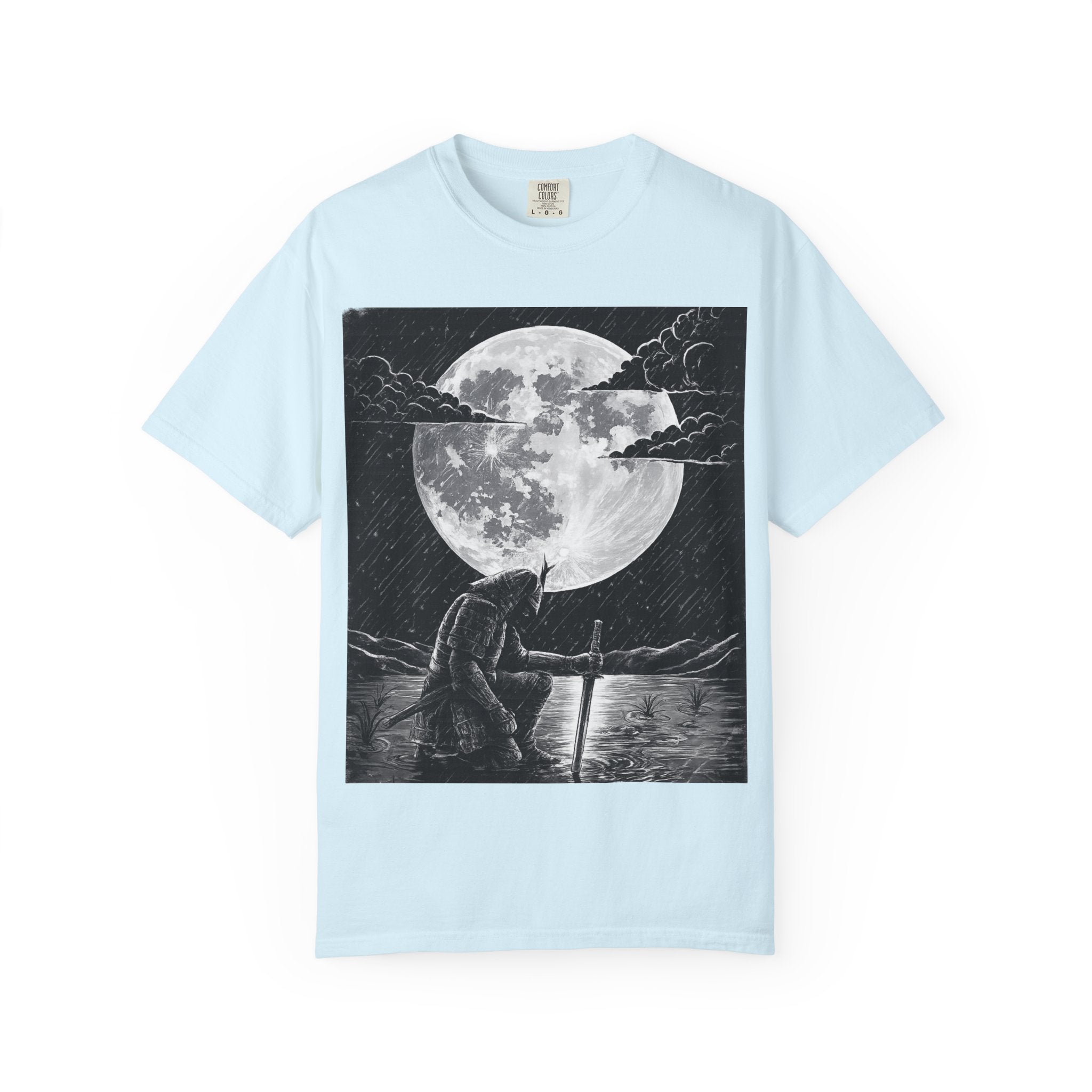 Moonlit Valor Artistic Moon Graphic Tee