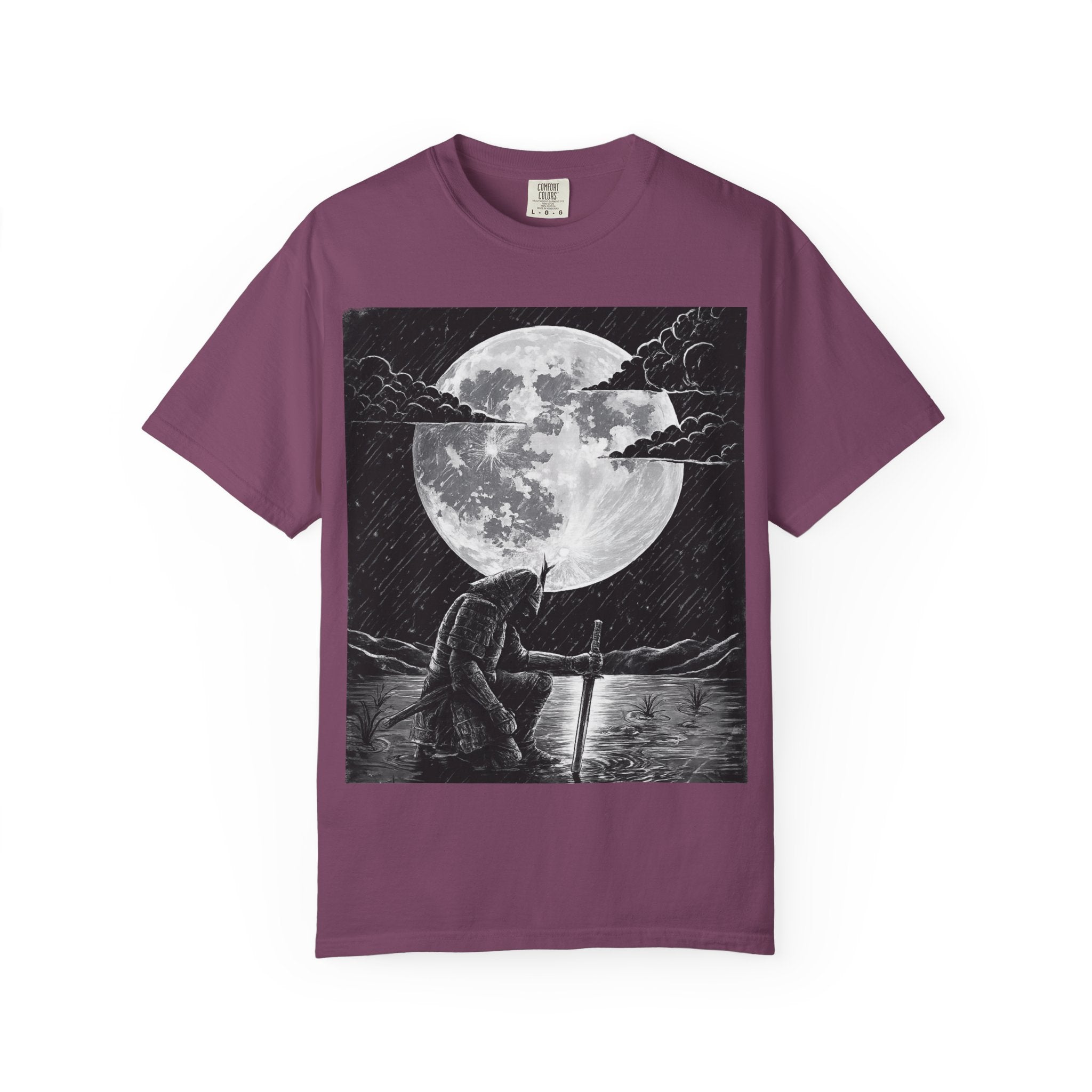 Moonlit Valor Artistic Moon Graphic Tee