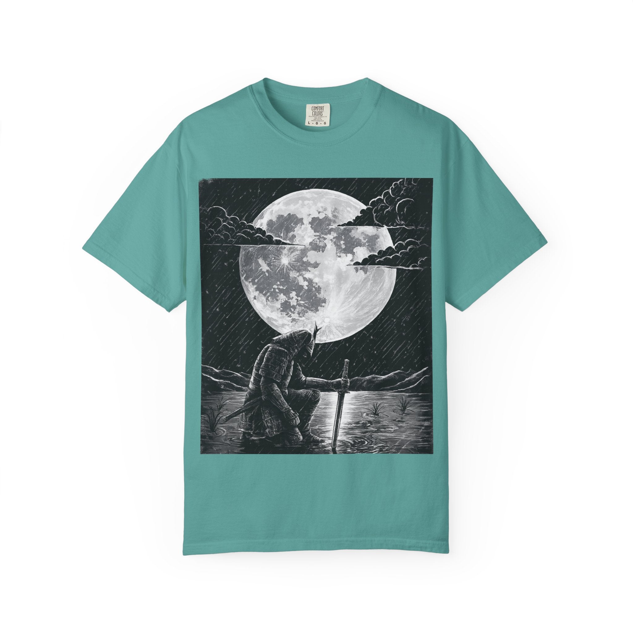 Moonlit Valor Artistic Moon Graphic Tee