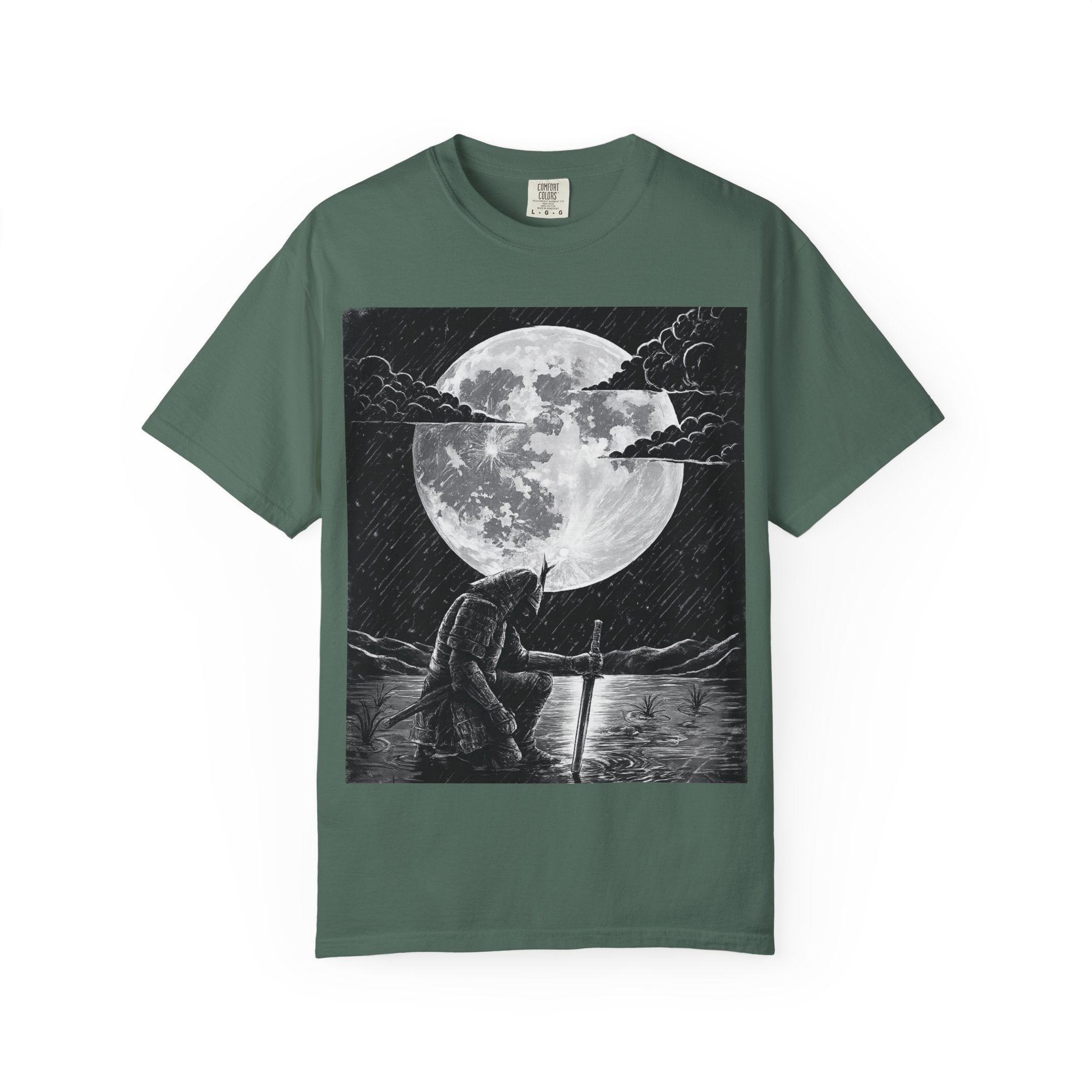 Moonlit Valor Artistic Moon Graphic Tee