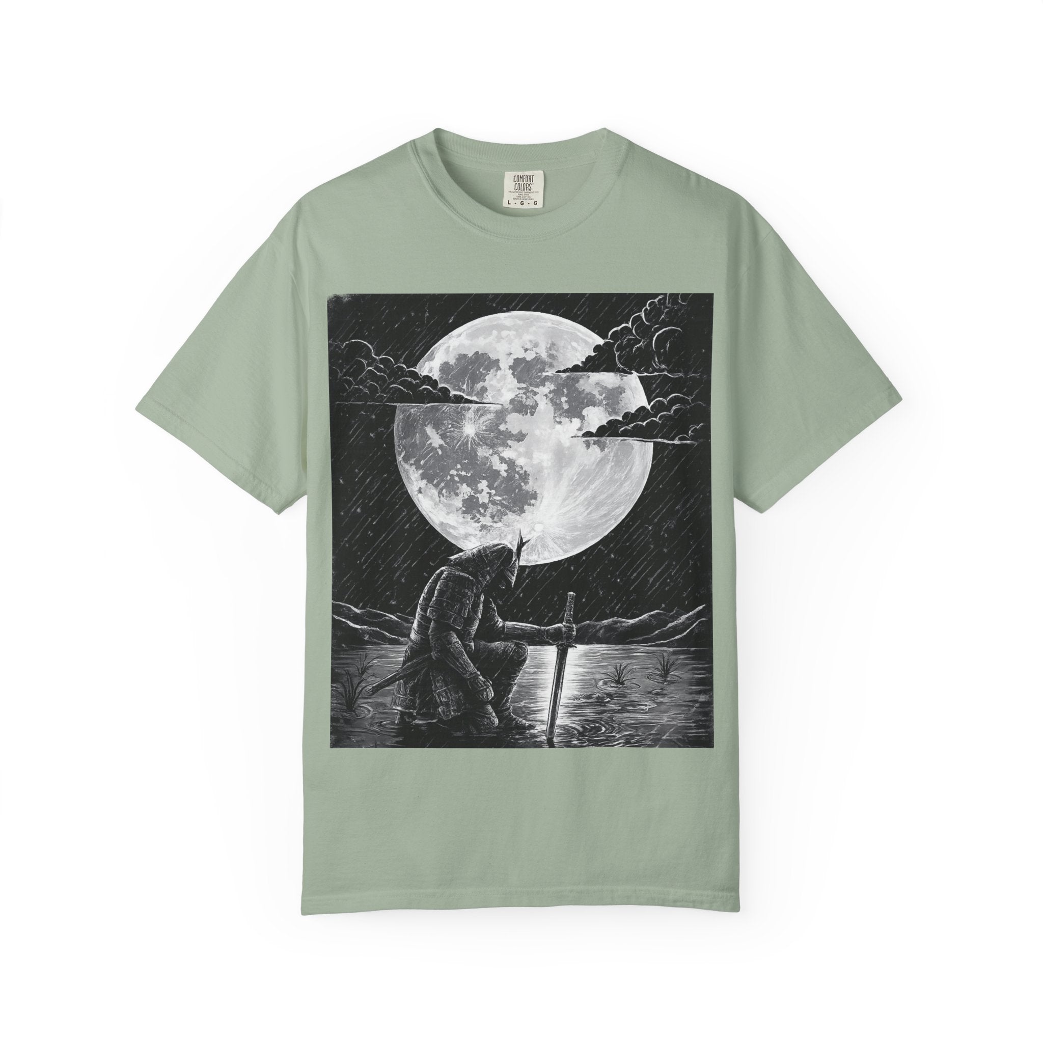 Moonlit Valor Artistic Moon Graphic Tee