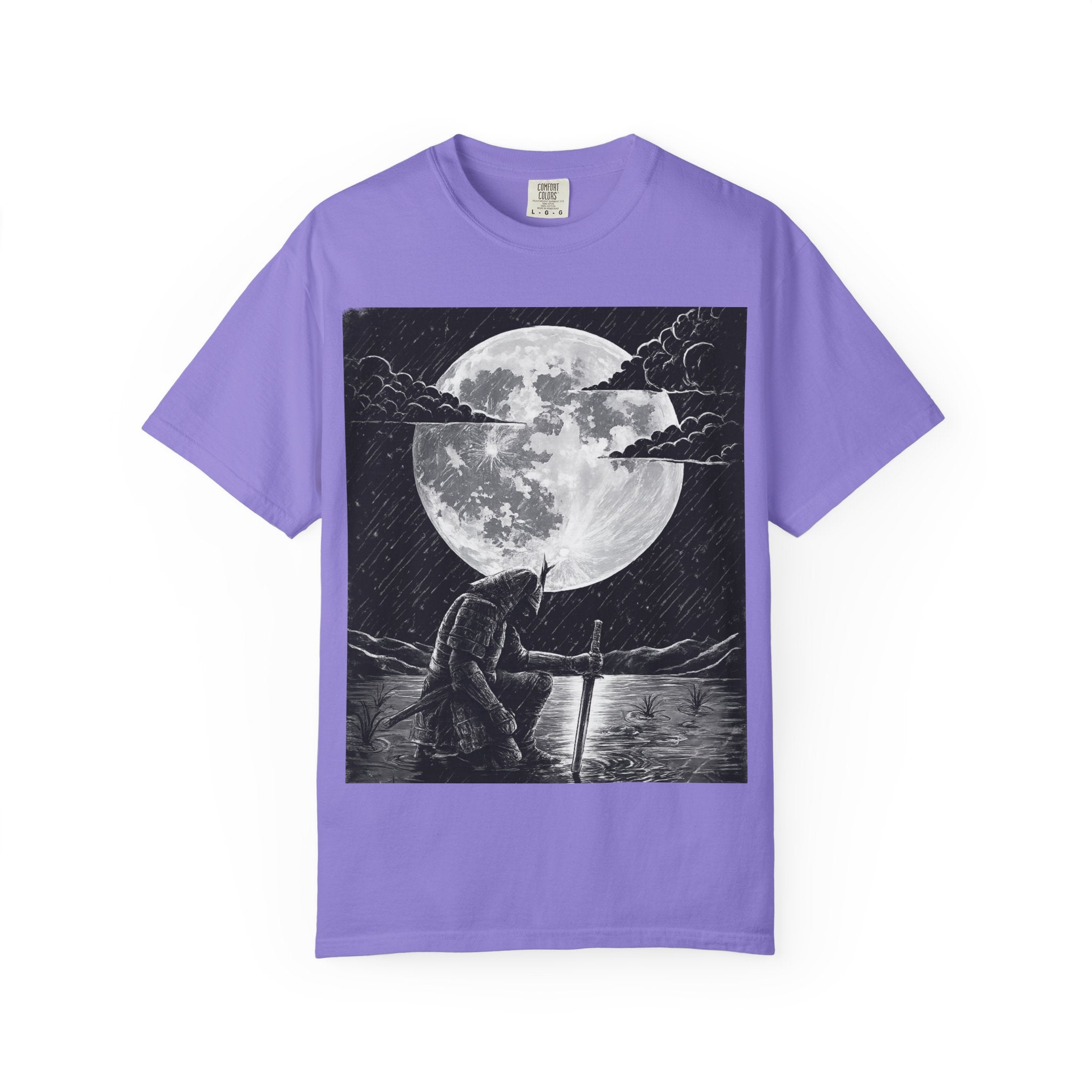 Moonlit Valor Artistic Moon Graphic Tee