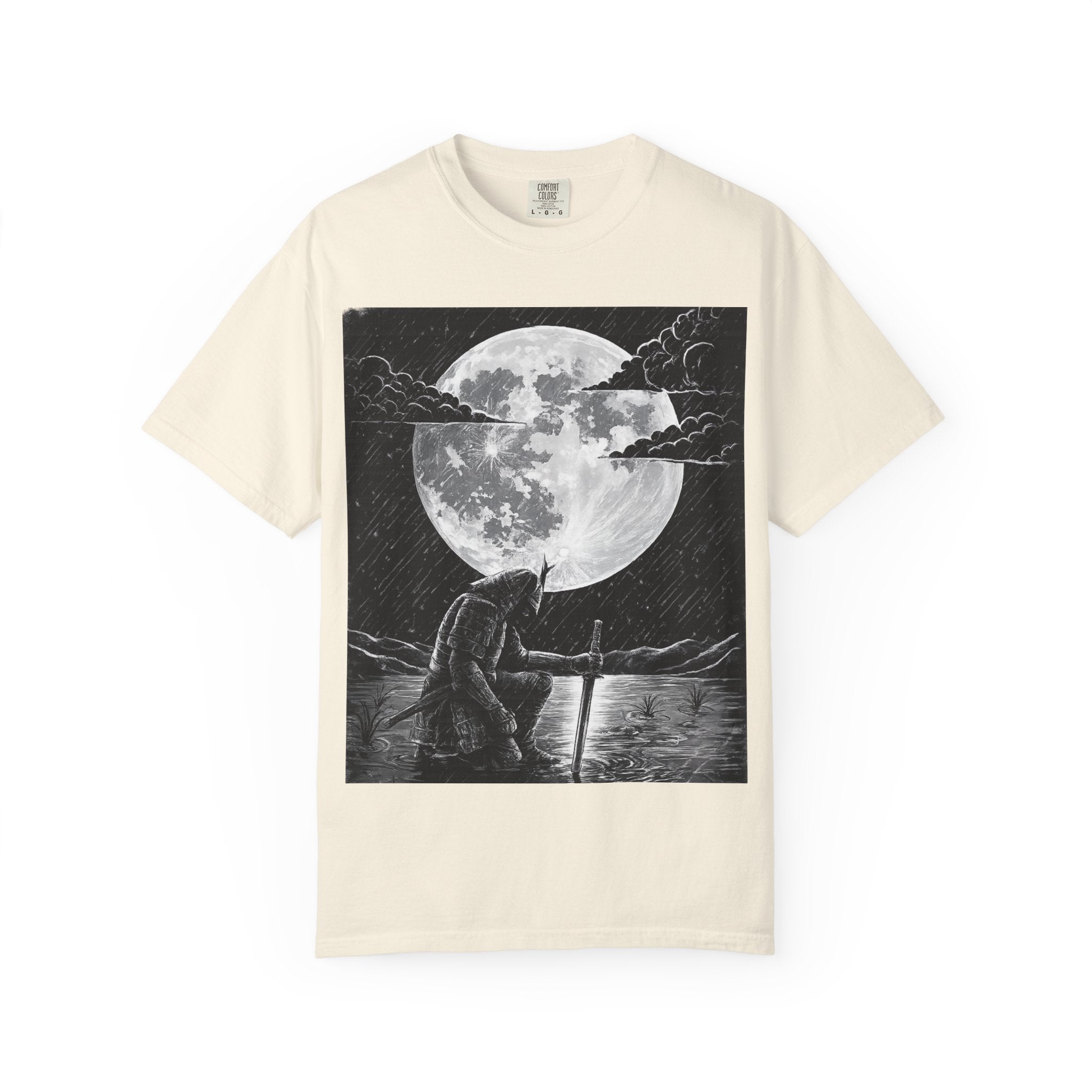 Moonlit Valor Artistic Moon Graphic Tee