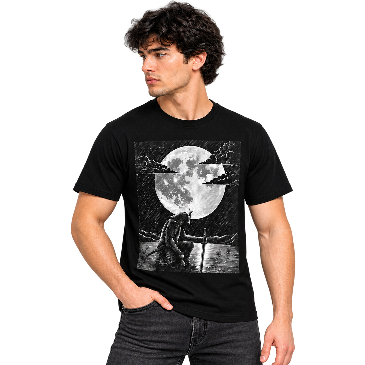 Moonlit Valor Artistic Unisex Graphic Tee