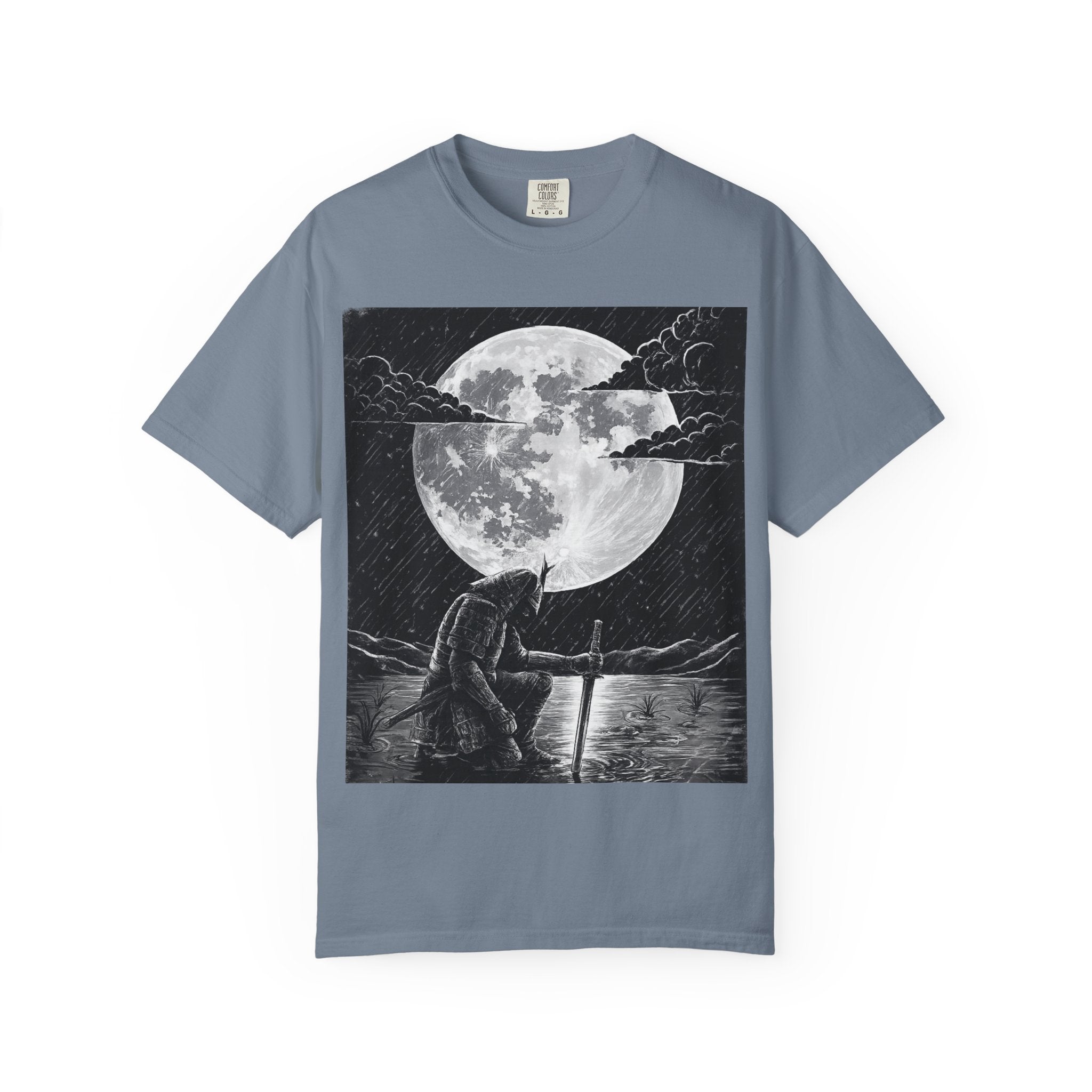 Moonlit Valor Artistic Moon Graphic Tee