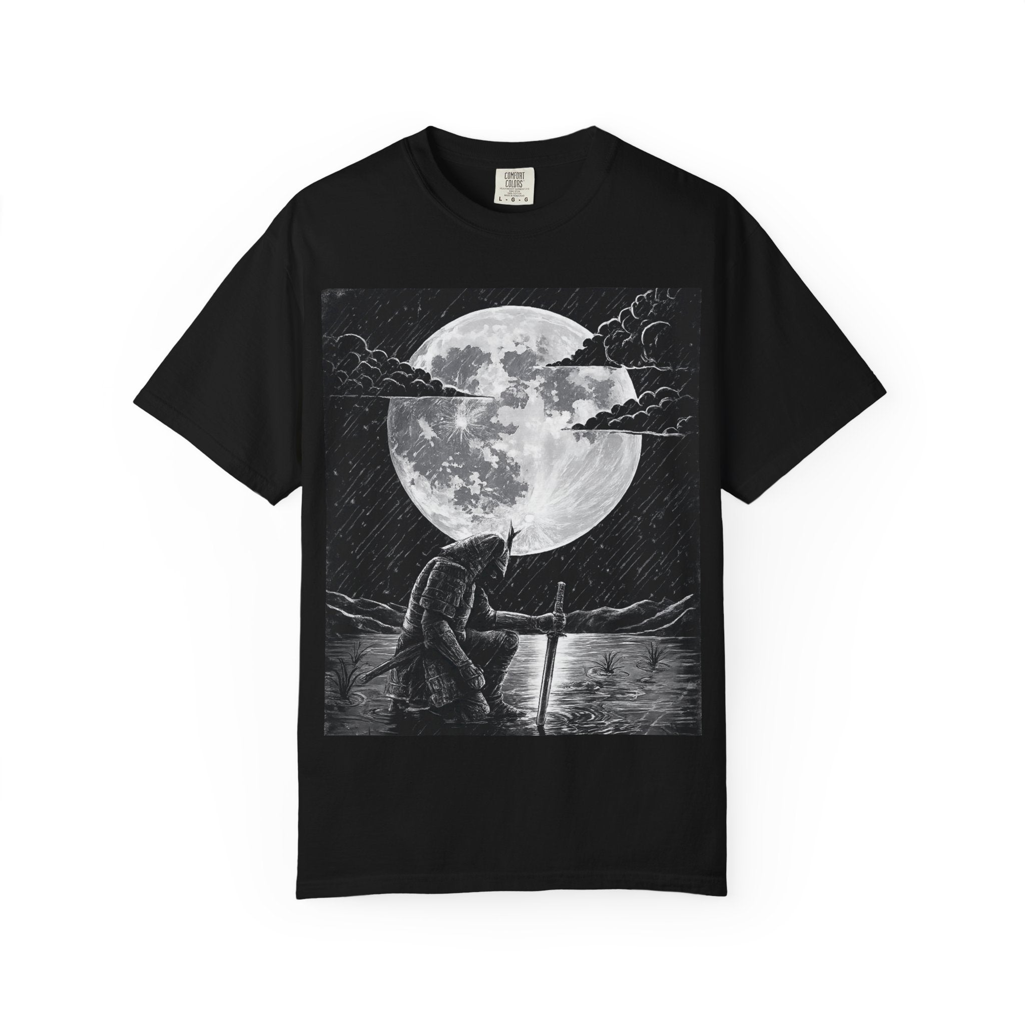 Moonlit Valor Artistic Moon Graphic Tee