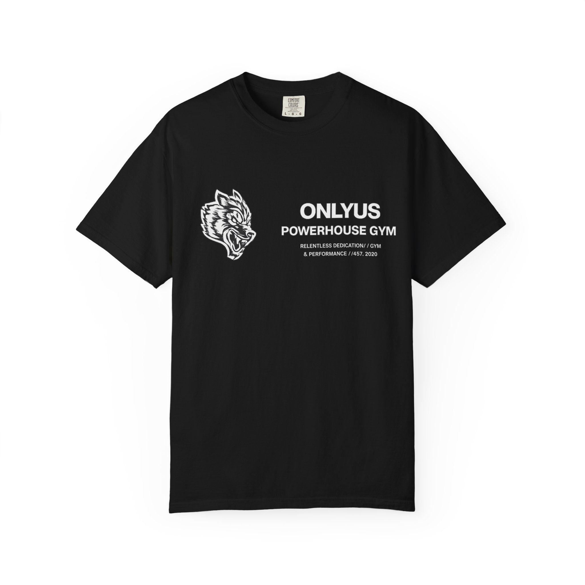 ONLYUS Powerhouse Gym T‑Shirt — Retro Wolf Logo Fitness Tee
