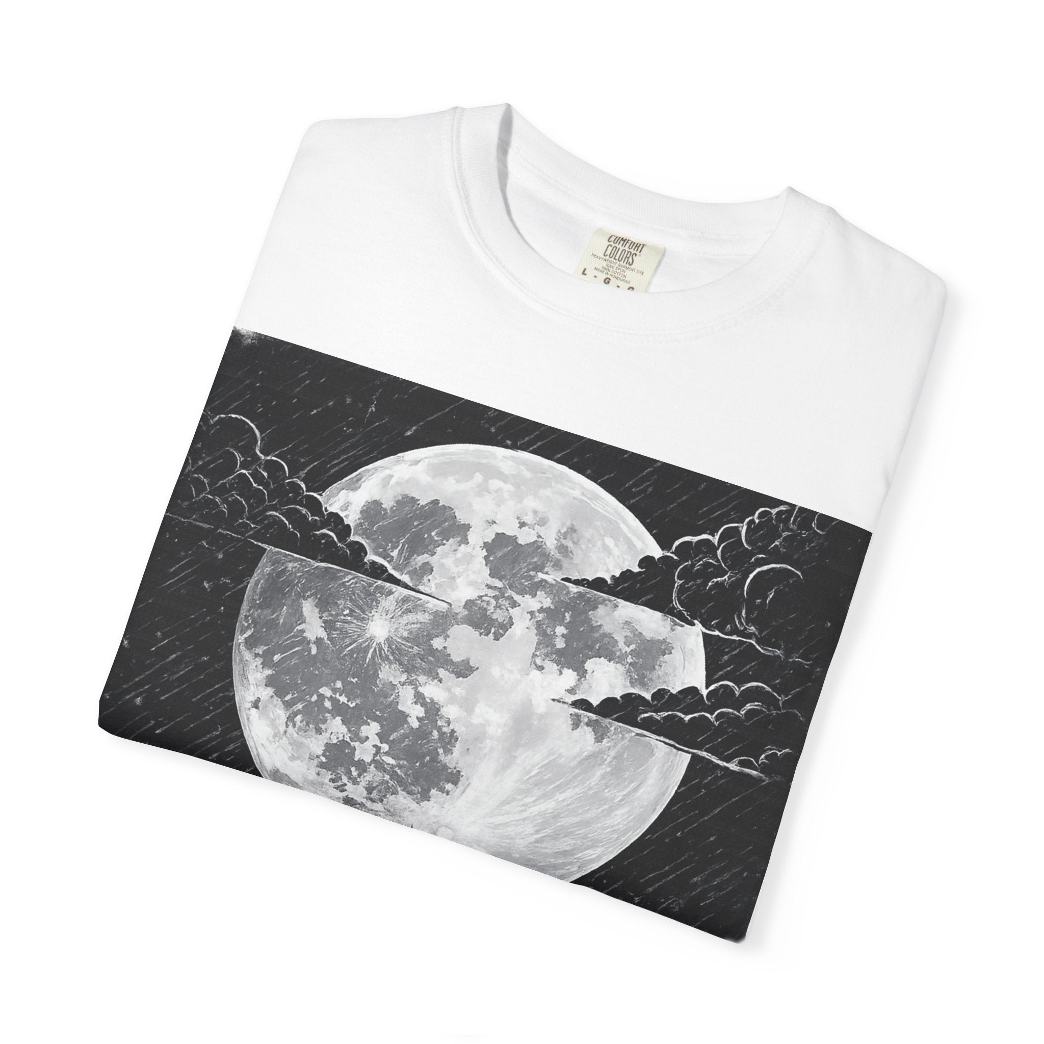 Moonlit Valor Artistic Moon Graphic Tee