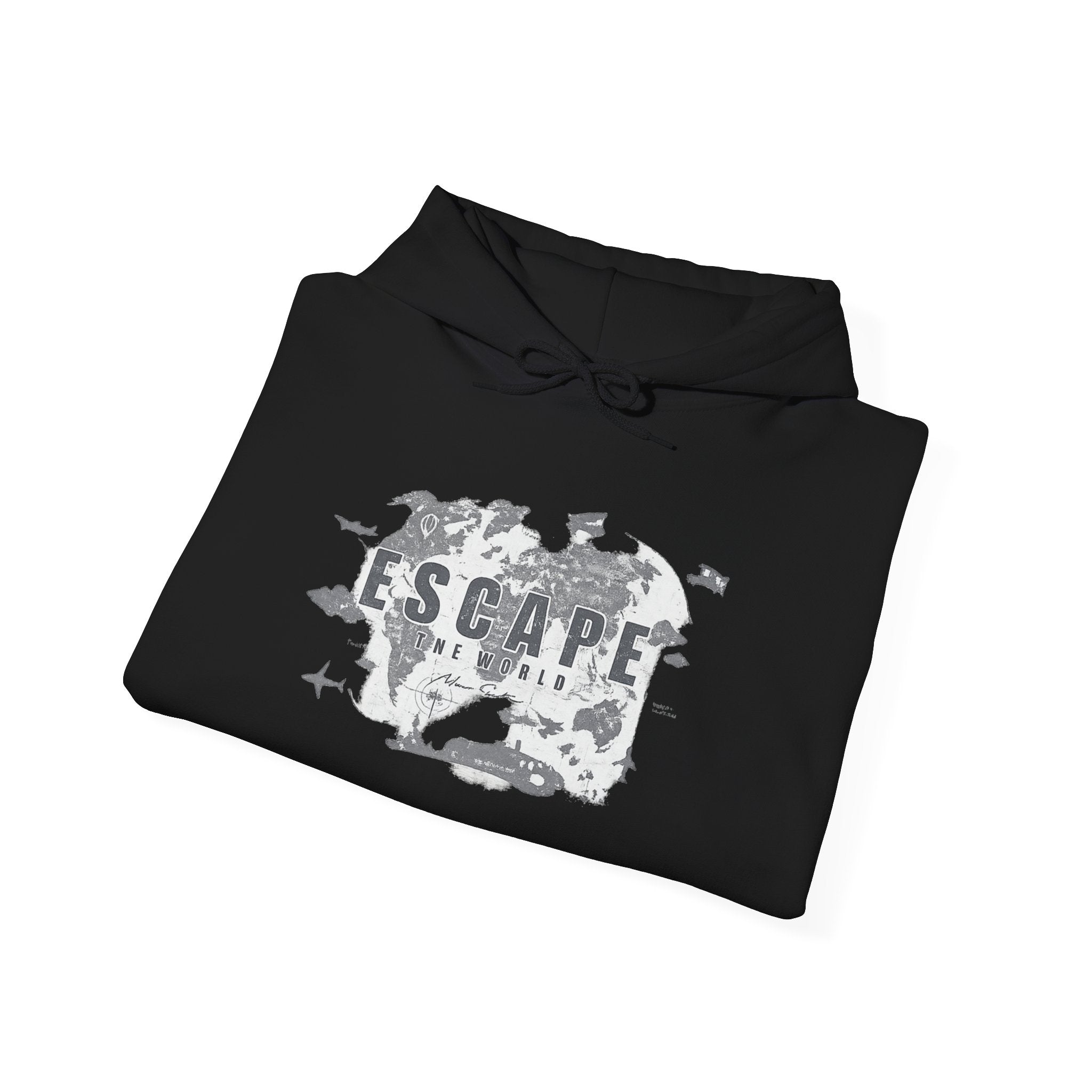 Escape Map Hoodie — Adventure Travel Graphic Sweatshirt