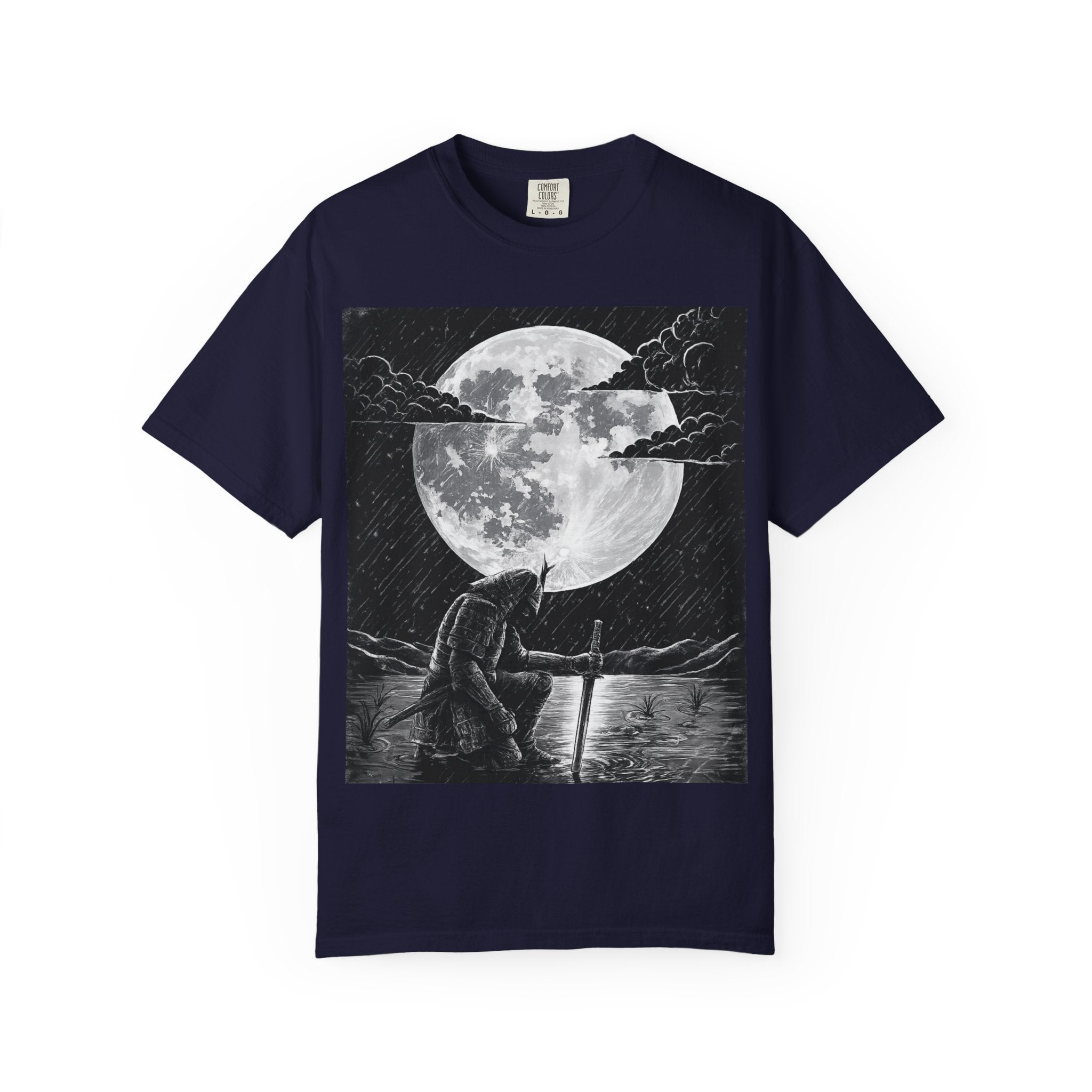 Moonlit Valor Artistic Moon Graphic Tee