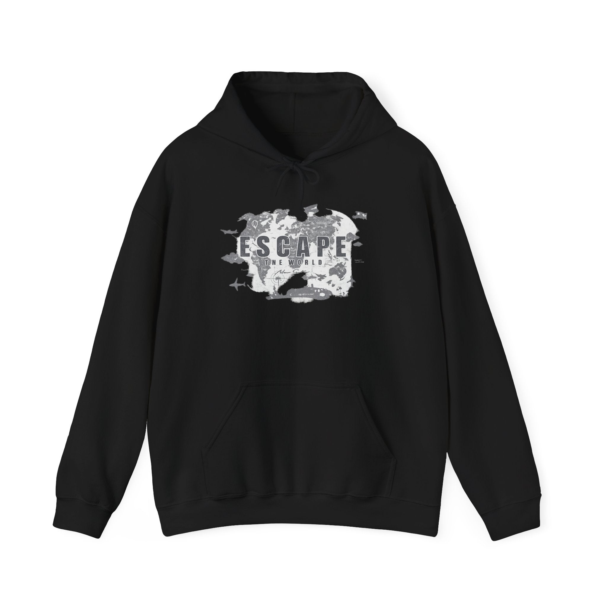 Escape Map Hoodie — Adventure Travel Graphic Sweatshirt