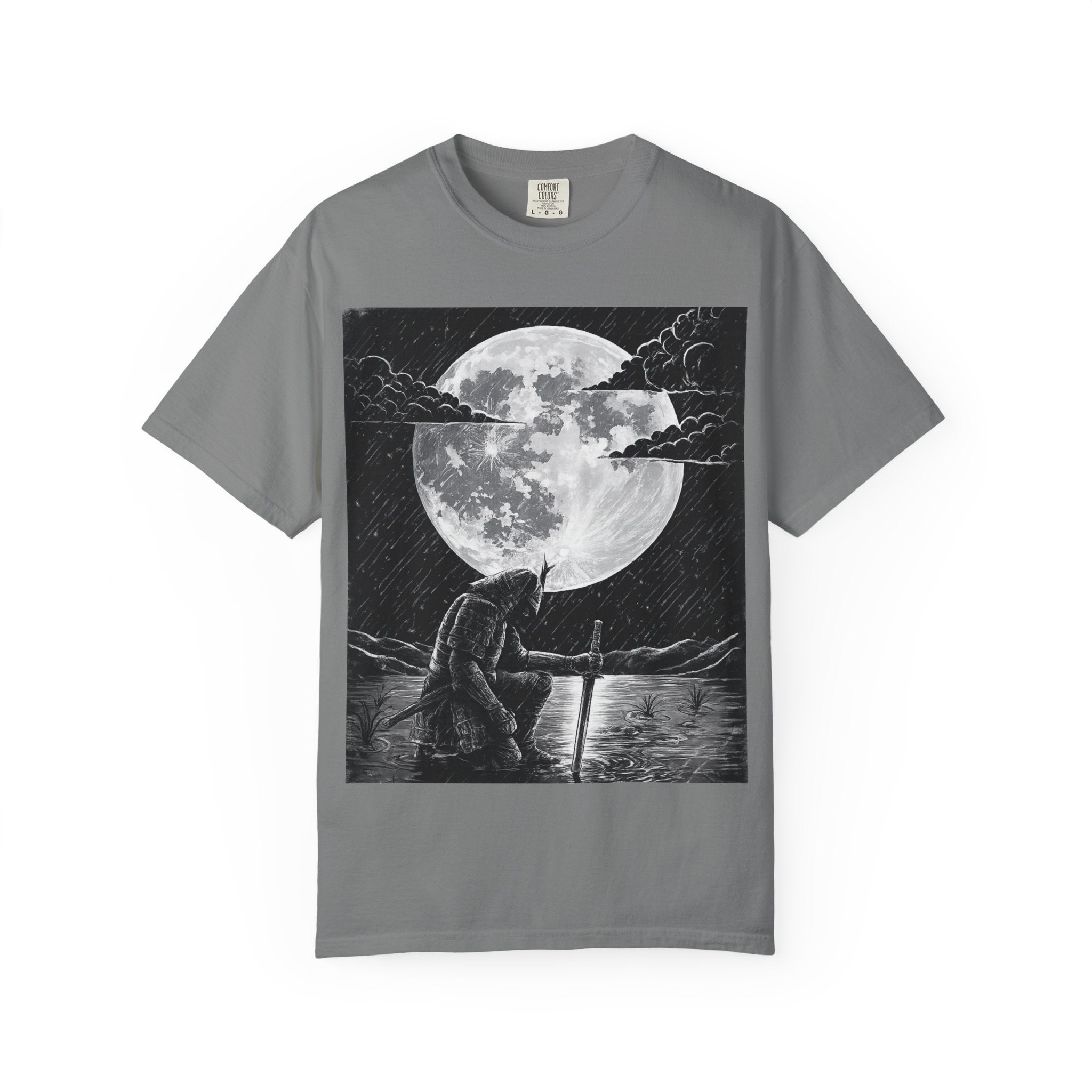 Moonlit Valor Artistic Moon Graphic Tee