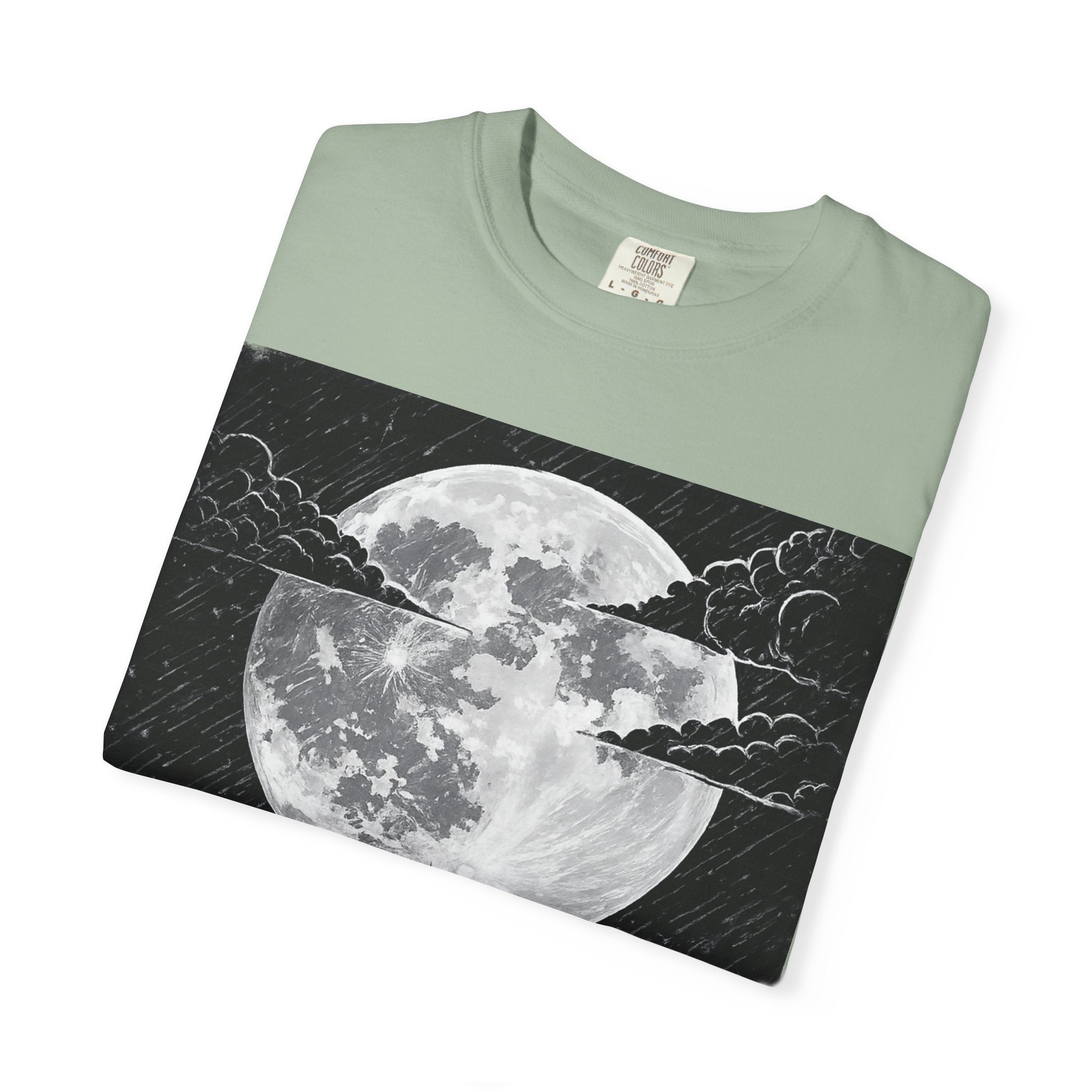 Moonlit Valor Artistic Moon Graphic Tee
